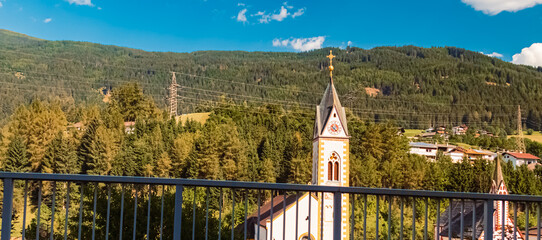 Churches on a sunny summer day at Muehlbachl, Matrei am Brenner, Innsbruck, Tyrol, Austria