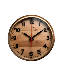 Fototapeta na wymiar wooden clock isolated on png transparent background