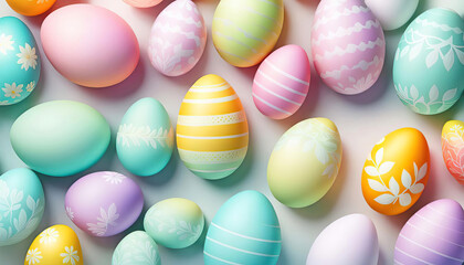 Fototapeta na wymiar Beautiful colorful easter eggs