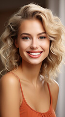 Portrait of smiling beautiful young woman.