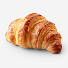 fresh crispy croissants isolated on transparent background created with Generative Ai