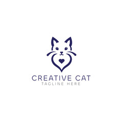 creative cat love logo design concepts