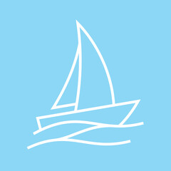 Ship or vessel icon. Symbol of travel and navigation. Attribute of pirates or navy. Vehicle.