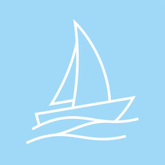 Ship or vessel icon. Symbol of travel and navigation. Attribute of pirates or navy. Vehicle.