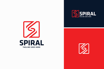 Initial Letter S Spiral Stripes with simple modern line style logo design - obrazy, fototapety, plakaty