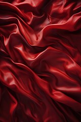 Fototapeta premium Red silk fabric with waves