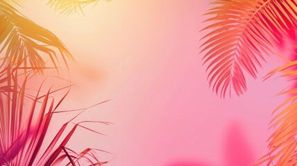 Fototapeta na wymiar gradient pink wavy tropical theme background 
