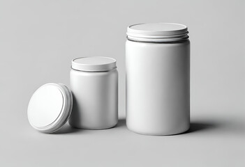 Plastic pot and bottle for products, shampoo bottle, beauty products, brand and design
