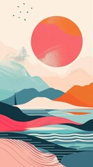 Minimalist shapes in relaxing colors and shapes