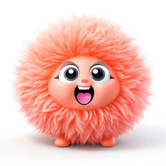 Hairy Peach Cartoon Face in a Cute Pose