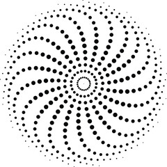 Dot spiral sun pattern isolated on white background vector illustration