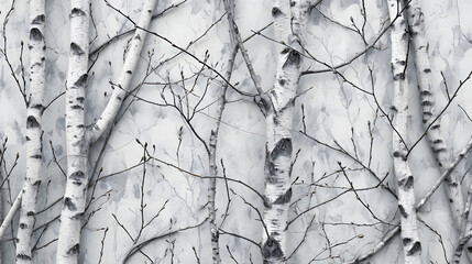 Silhouettes of Winter Birch