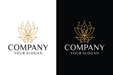 Flower lotus logo, Beauty or spa logo template Floral balance logo type. Creative spa - obrazy, fototapety, plakaty
