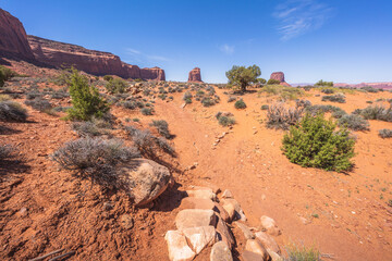 hiking in the monument valley, arizona, usa