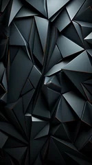 Tapeten Modern abstract  black background.  Dark carbon  geometric background © EwaStudio