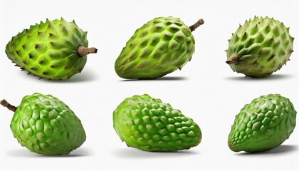 a collection of soursop isolated on a background generative ai