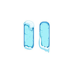 gui ice game button cartoon. stone frozen, arrow block, gold rectangle gui ice game button sign. isolated symbol vector illustration