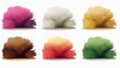 animal fur or hair asset material template bundle multiple colors ai generated