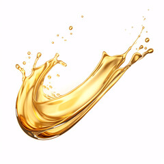 Fototapeta premium An olive or motor oil wave crashing against a white backdrop.