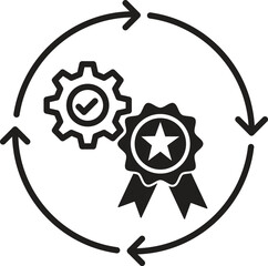 total quality management icon tqm vector
