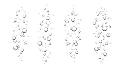 Vector set of fizzy drink isolated on white background. Air bubbles texture.	
