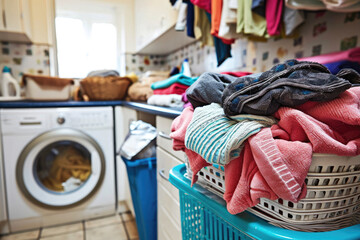 clothes in the washing machine