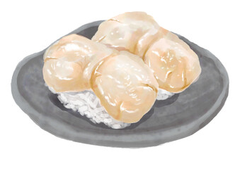 水彩の寿司_ホタテ01_1