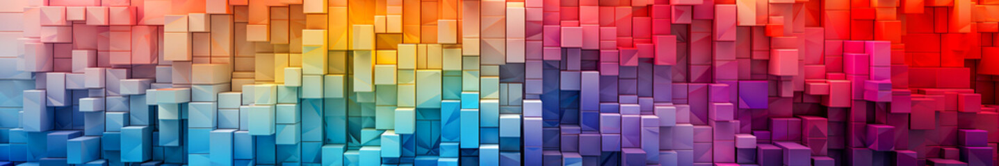 Bright and Colorful Geometric Pattern Design.  Web Banner Wonderland