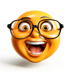 Naklejka premium Yellow Smiley Face with Glasses of Fun