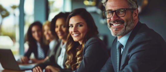 Office workers in a business group.