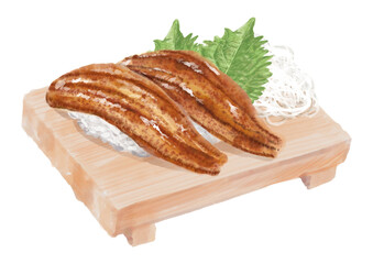 水彩の寿司_穴子01_4