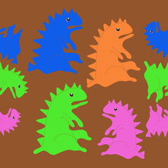 Horizontal composition  colored  Dragon, symbol of the year, zodiac. Hand drawn.