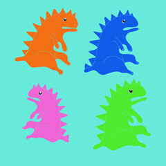 Design  colored  Dragon, symbol of the year, zodiac. Hand drawn.