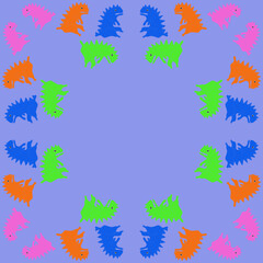 Decorative colored  Dragon, symbol of the year, zodiac. Hand drawn.
