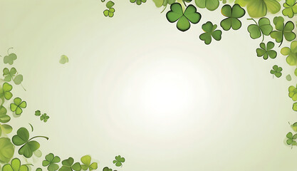 St. Patrick's Day background with clover leaves. - obrazy, fototapety, plakaty
