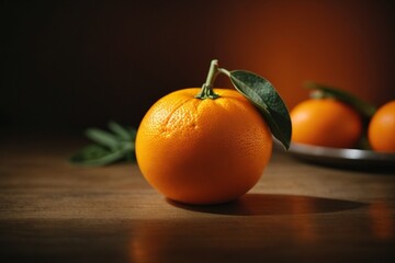 "A sharp image of a single tangerine, radiating citrus goodness."
