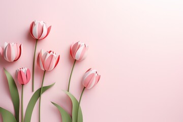 A bouquet of pink tulips, a symbol of spring beauty, ideal for holidays, celebrations and love.