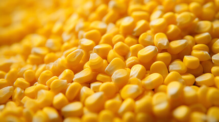 A close-up view of grainy, lemon-hued corn.