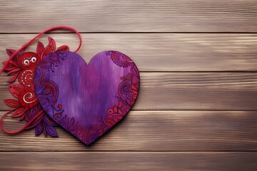 a mockup with a heart for Valentine's day, a romantic postcard template