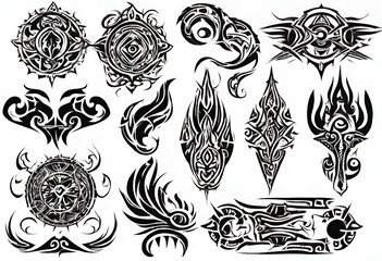 Background skull tattoo vector illustration symbol tribal art head design