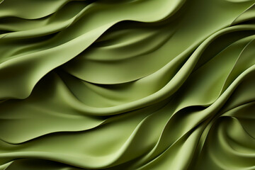 Obraz premium Green Elegance: Seamless Fabric Waves in Soft Folds Part 1