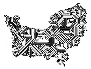 IT-Umriss der Normandie