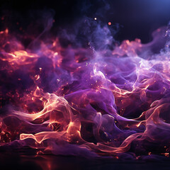 Obraz premium purple fire power against black background