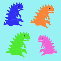 Cartoon  colored  Dragon, symbol of the year, zodiac. Hand drawn.