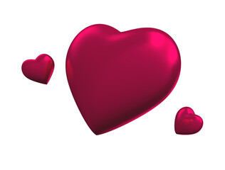 3d heart rose Color romantic 3d icon realistic illustration 3d stamp for compositions