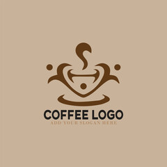 coffee restaurant logo design vector