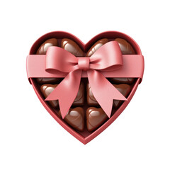 Valentine's Day Sweets: Heart-Shaped Chocolates in Pink-Ribboned Box