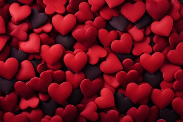 Romantic Valentines Day Background with Vibrant Red Hearts and Love-Infused Atmosphere