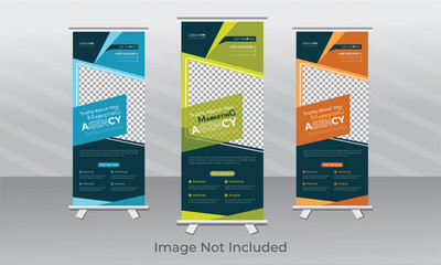 Corporate business roll-up display standee for presentation purposes design