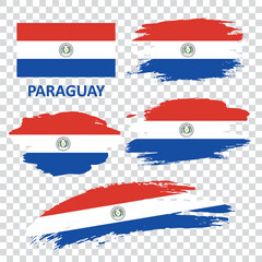 Set of vector flags of Paraguay